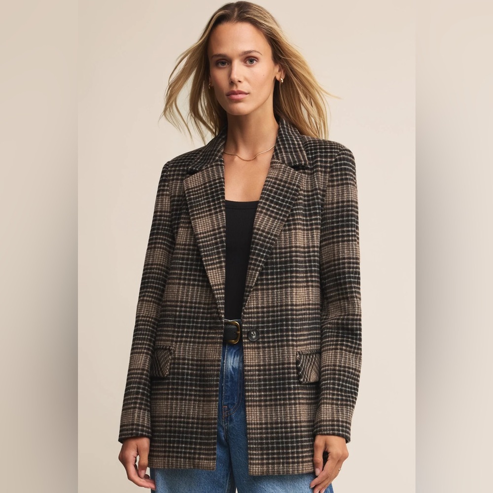 Z Supply Kingston Relaxed Plaid Blazer
